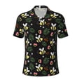 thumbnail image 2 of Daiia Bees Pattern Men’s Polo Shirts,Solid Deck Shirt,Classic Fit, Breathable Cotton Polo for Casual and Sport Wear-4X-Large, 2 of 9