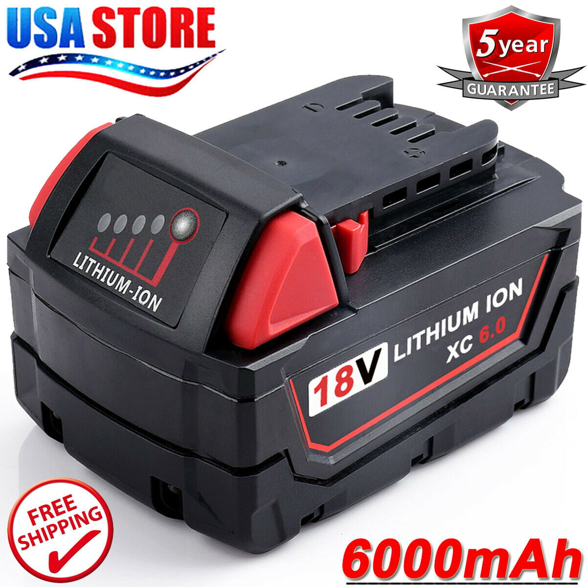 New For Milwaukee M18 Lithium XC 6.0AH Extended Capacity Battery 48-11-1860 10 