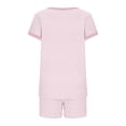 thumbnail image 3 of Women Summer Clothing Striped 2 Piece Shorts Sets Cap Sleeve Tank Top and Shorts Casual Loungewear Suits (2XL, Pink), 3 of 6