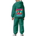 thumbnail image 4 of Kids Outfits Set 6 7 Six Seven Letter Outfits Set Comfortable Girls Fashion Hoodie And Jogger Cute Printed Pullover Tracksuit For Kids And Daily Wear Dark Green 110(3-4 Years), 4 of 9