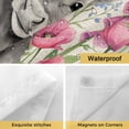 thumbnail image 4 of No Hook Shower Curtains with Snap-in Liner Set, Pink Flowers Yak Waterproof Hotel Style Bathroom Shower Curtain, Vintage Spring Floral Bathtub Retro Art Rustic Mesh Top Bath Curtains 48''x72'', 4 of 9