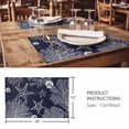 thumbnail image 3 of Placemats 1 Pack, Navy Blue Coastal Woven Placemat, Linen Place Mats for Kitchen/Dining Tables, Starfish Coral Summer Beach Ocean Washable Table Mats for Party, 3 of 8