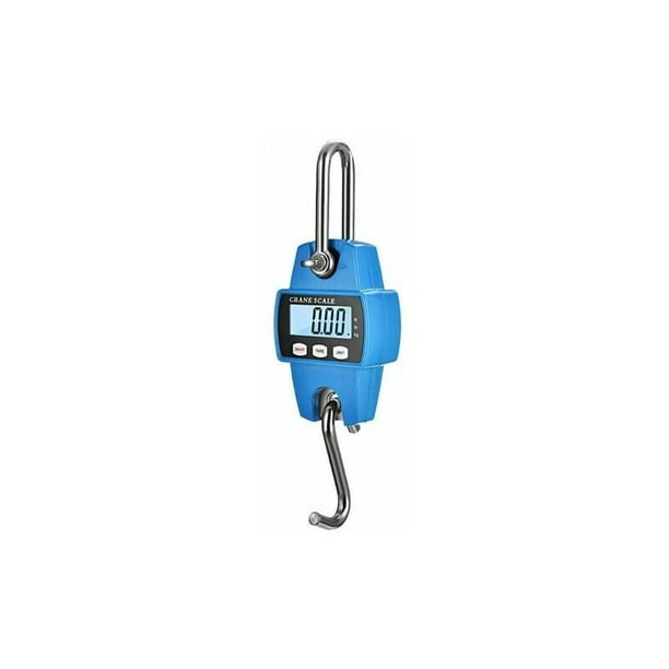 Báscula colgante industrial de alta resistencia, báscula de grúa industrial LCD, báscula electrónica de grúa de alta precisión para granjas industriales y de caza, 300 kg/0,1 kg, azul, 300