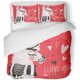 thumbnail image 1 of Juego de Ropa de Cama de 3 Piezas ABPHQTO Llama Linda en Dibujos Animados Día de San Valentín Funda nórdica Twin Size, 1 of 1