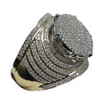 thumbnail image 2 of Weloille Luxury Full Diamond Micro Set, Ring Gold Plated Ring Full Diamond Set Diamond Ring, 2 of 7
