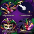 thumbnail image 4 of Colorful Design Mardi Gras Banner Masquerade Theme Carnival Display Feather Decoration Firework Pattern Festival Background for Carnival Party Mardi Gras Celebration Masquerade Ball, 4 of 9