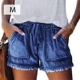 thumbnail image 5 of Pantalones cortos de mezclilla suaves para mujer, pantalones cortos de tela vaquera para niñas y adolescentes, ropa de verano para mujer Prendas para la parte inferior del cuerpo Azul oscuro METRO Sonducket AP010851-17, 5 of 5