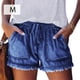 thumbnail image 5 of Pantalones cortos de mezclilla suaves para mujer, pantalones cortos de tela vaquera para niñas y adolescentes, ropa de verano para mujer Prendas para la parte inferior del cuerpo Azul oscuro METRO Jumpingount AP010851-17, 5 of 5