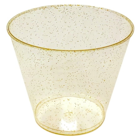 cups plastic gold oz glitter tumblers disposable reusable fashioned jl drinking duty prime heavy clear hard