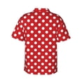 thumbnail image 3 of Daiia Red Polka Dot Hawaiian Shirt for Men Gentle Cotton Regular Short Sleeve Casual-Medium, 3 of 9