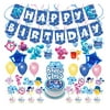 Blues Clues Birthday Party Supplies Blues Clues Party Decoration with Blues Clues Happy Birthday Banner Cake Cupcake Toppers Latex Balloons Spirals Blue Foil Balloons