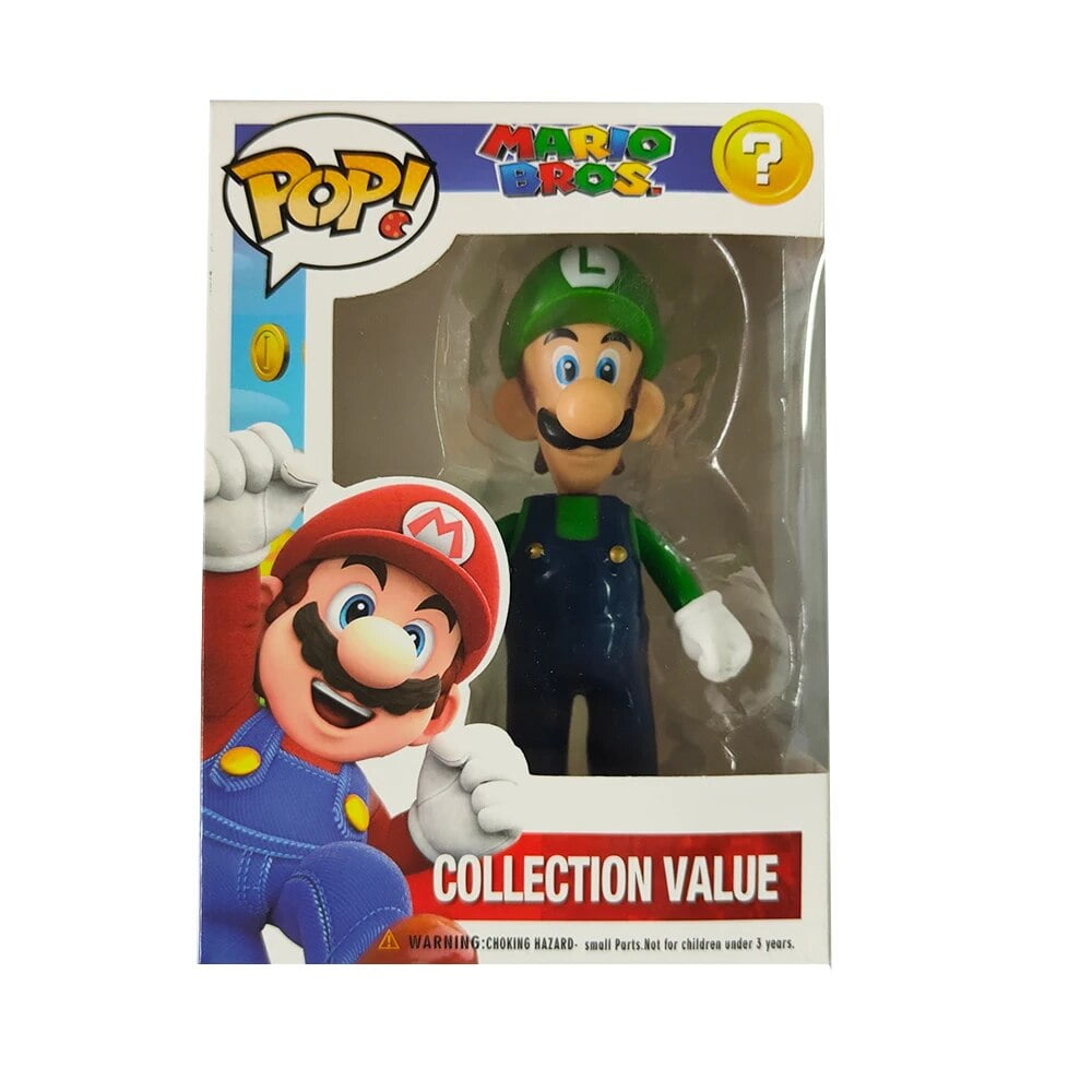 Senbaida Funko Pop Super Mario Figure Mario Bros Luigi Toad Yoshi Bowser Donkey Kong Mushroom Pvc Action Figure Model Child Toys Gift B Other