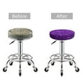 thumbnail image 5 of Fotbe Purple Glitter Stool Covers Round,Waterproof Round Bar Stool Covers Bar Chair Covers Washable Stool Cushion Slipcover for 12-14 Inch Chair-, 5 of 7