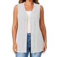 thumbnail image 2 of IUYRTFE Women's Lightweight Knit Open Front Vest Sleeveless Summer Casual Cardigan with Pockets, 2 of 8