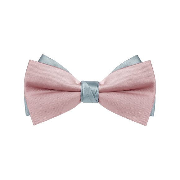 INSPIRAR CHIC Corbata de Moño Vintage de Dos Colores para Banquete, Boda, Fiesta y Más Rosa-Gris Talla Única