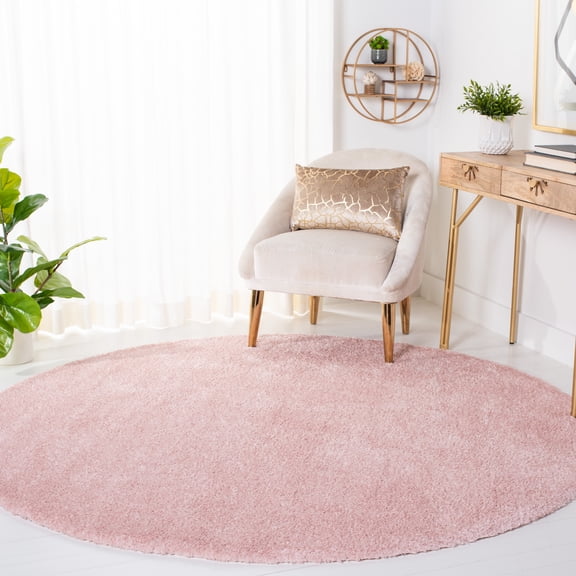 Safavieh Decora Shaggy Finola Solid Shag Area Rug, Pink, 6'7" x 6'7" Round