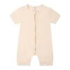thumbnail image 1 of Summer Rompers For Girls Solid Zipper Sleeper Jumpsuit Short Sleeve Onesie Outfits Beige Infant To Big Kid, 1 of 3