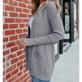 thumbnail image 4 of Tarylea Tops for Women Ribbed Knitted V Neck Cardigan with Pockets Long Sleeve Solid Color Sweater Loose Casual Wear, 4 of 6