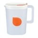 thumbnail image 2 of Jarra de agua de plástico con tapa | Jarra de bebida fría transparente para té helado, limonada, bebidas lácteas | Diseño de filtro de boquilla de boca ancha | Naranja | 22x15x11cm | 1 Pieza, 2 of 6
