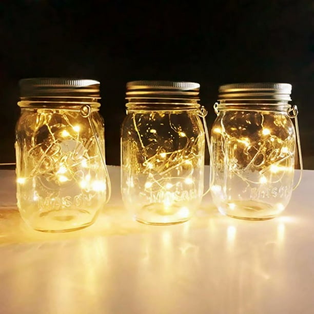 VicTsing Solar Lanterns Mason Jar Hanging Lights 20 LED Lights