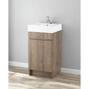 Mainstays Bathroom Vanity Cabinet Rustic Grey Set with Sink 17.75x17.75 inch