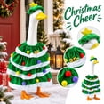 thumbnail image 2 of Porch Goose Outfit Christmas Tree Tiered Green Cape With Red Bow Colorful Pom Poms And Matching Star Hat For Outdoor Holiday Front Yard Decor, 2 of 7