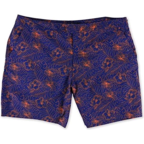 Marc Anthony Mens Slim-Fit Mini Print Swim Bottom Trunks, Azul, 42