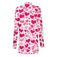 thumbnail image 4 of YueHuiYing Heart Sweater For Women Mid-Length Valentines Open Front Cardigan Plus Size Casual Long Sleeve Knitted Outfits, 4 of 4