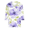 thumbnail image 4 of successthop Floral Blouses for Women Plus Size 3/4 Sleeve Tee Shirts Lightweight Crewneck Pullover Shirt Print Tops, 4 of 4