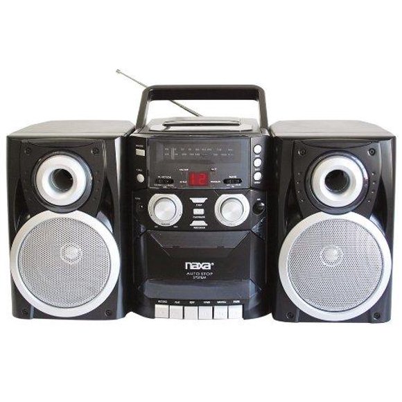 NAXA Electronics NPB-426 Portable CD Player with AM/FM Stereo Radio, Cassette Player/Recorder and Twin Detachable Speakers