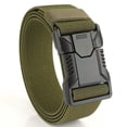 thumbnail image 2 of TEAJOPSUU Men's Lightweight-Duty Nylon Belt with Quick Release Plastic Buckle- Adjustable Utility Belt for Outdoor Work Hiking Cargo Pants Trim to Fit Olive Green, 2 of 6