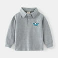 thumbnail image 2 of Byoo Little Boys Long Sleeve Polo Shirt Turn Down Collar Comfortable Soft T-Shirt for Kids, 2 of 3