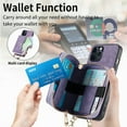 thumbnail image 5 of for iPhone 12 Pro Max Wallet Case, Crossbody Phone Purse with Card Holder for Women, Zipper PU Leather Carrying Cover Gift with Shoulder Strap Kickstand Anti-drop for iPhone 12 Pro Max - Purple, 5 of 10