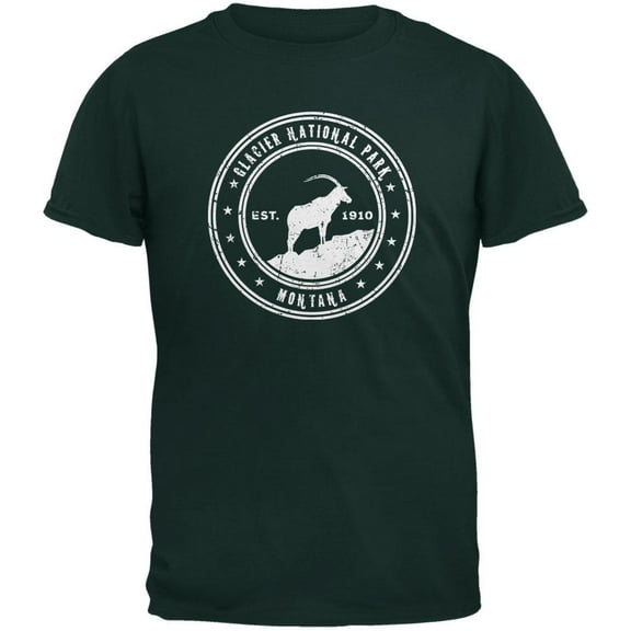 Glacier National Park Forest Green Youth T-Shirt - Youth Small