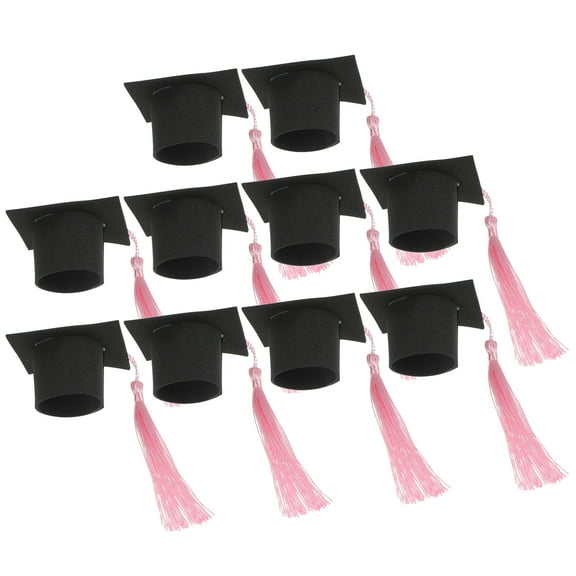 UPOUART Black Graduation Cap Cake Topper for Grad Party, Stylish Cupcake Decoration for