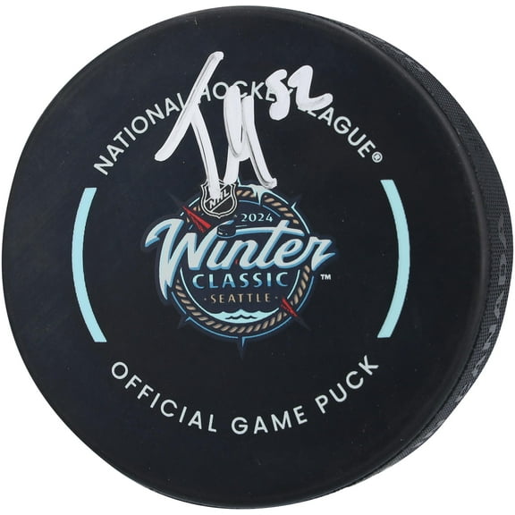 Tye Kartye Seattle Kraken Autographed 2024 Winter Classic Hockey Puck - Fanatics Authentic Certified