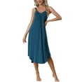 thumbnail image 1 of Vestido de pijama de lounge para mujeres INSPIRE CHIC, ropa de dormir, camisón de tirantes, noche de camisones M Azul Oscuro, 1 of 6