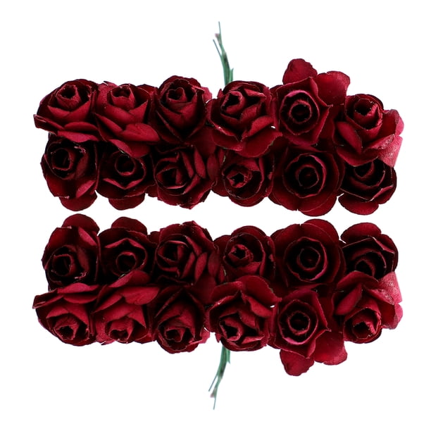 144 flores de papel pequeñas, rosas artificiales para proyectos de manualidades.