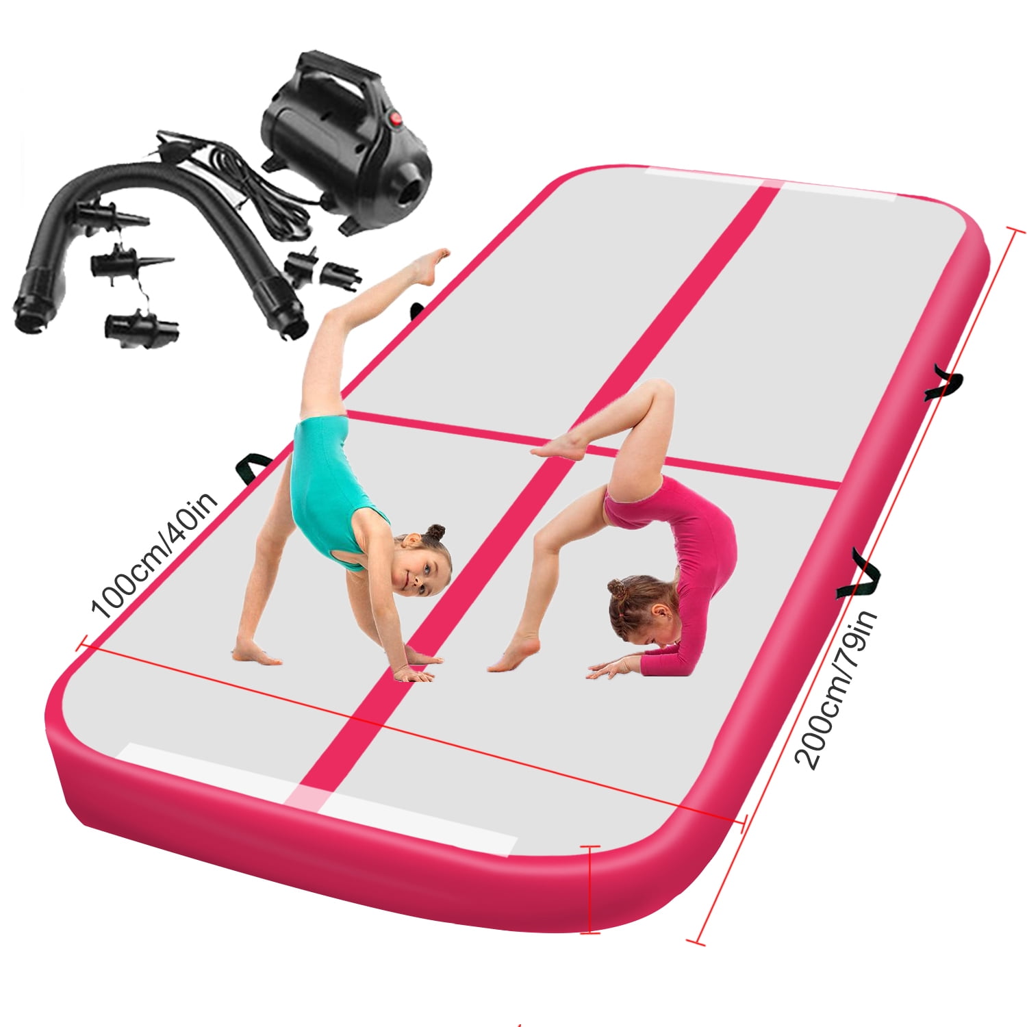 Fbsport Pink 2m*1m*0.1m Kids Inflatable Air Track Tumbling Gymnastic