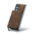 thumbnail image 2 of Nalacover Zipper Wallet Case for Samsung Galaxy Z Fold5, Soft Silicone Shockproof PU Leather Detachable Card Slots Holder Cash Pocket Slim Cover with Kickstand Magnetic Lens Protective Case, Brown, 2 of 13