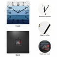 thumbnail image 2 of Blue Ombre Wooden Wall Clock Silent Non Ticking, Farmhouse Vintage Wooden Striped Square Wall Clocks Battery Operated, Decor Clock for Home Office, Living Room, Kitchen, 12 Inch, 2 of 9