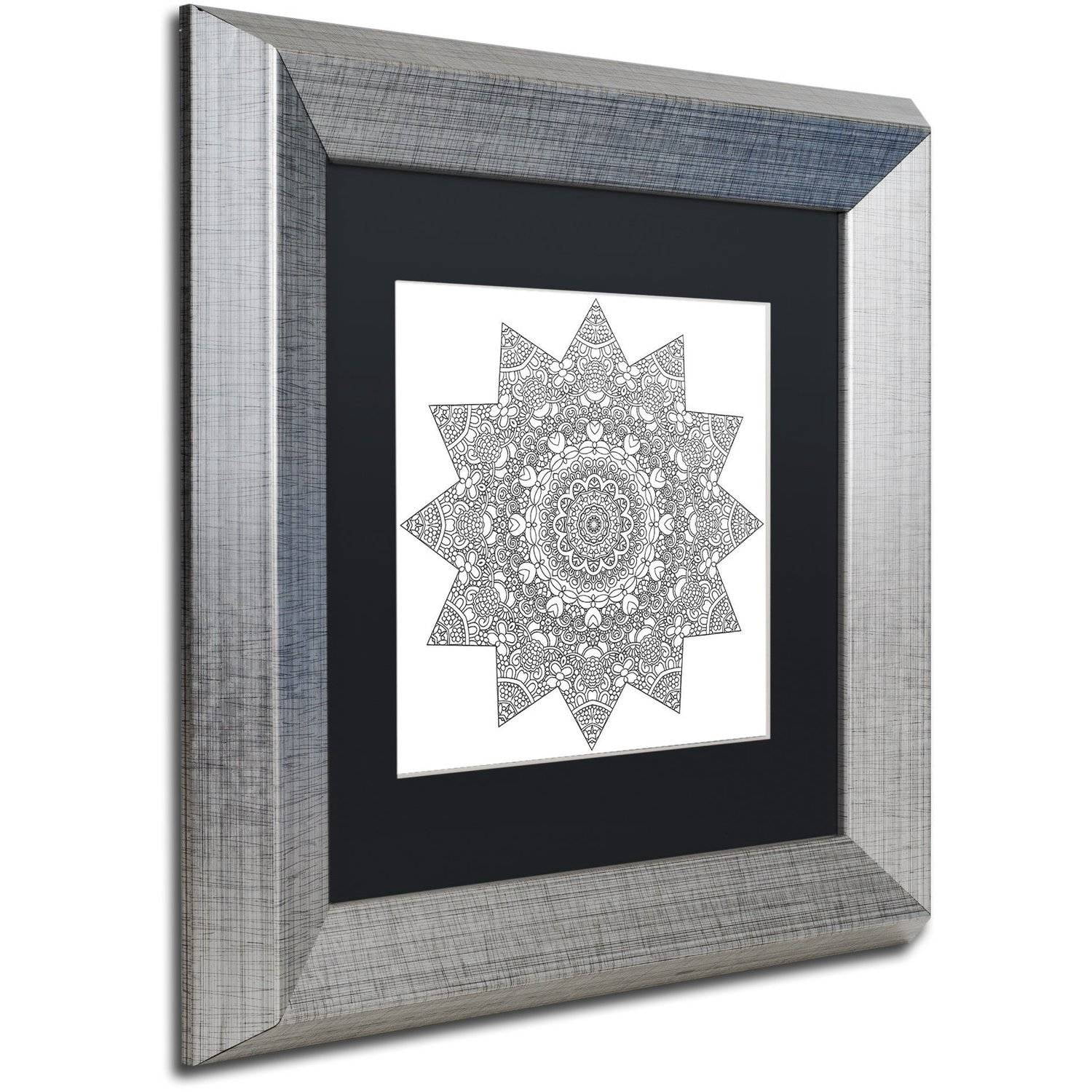 Trademark Fine Art "Sunny Day Mandala" Canvas Art by Kathy G. Ahrens, Black Matte, Silver Frame
