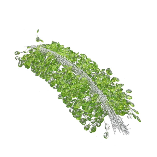20 piezas de cuentas acrílicas en forma de ramas de flores para manualidades, regalos y adornos. Verde