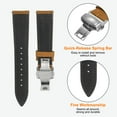 thumbnail image 5 of Uxcell Leather Watch Band 21mm Vintage Watch Straps with Butterfly Buckle, Yellow Brown, 5 of 7