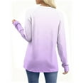 thumbnail image 3 of Generic Women's Colorblock T-Shirts Long Sleeve Fashion Round Neck Casual Top Fall Winter Soft Lightweight Pullover Tops, 3 of 6