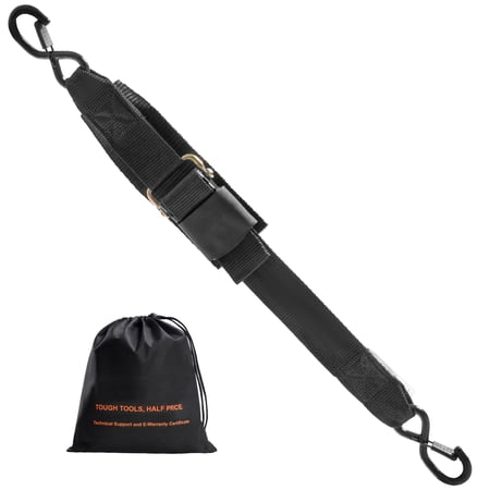LANKANG 2 Pack Retractable Ratchet Tie Down Straps 2 in x 2 ft Heavy Duty Steel Hardware Woven Webbing with Lock S Hooks 1500 lbs Break Strength for Boat Cargo Black