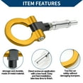 thumbnail image 4 of Unique Bargains Tow Hook /Universal Car Front Bumper Towing Hook / Durable Metal Rotary Tow Hook Ring for Honda S2000 2000-2009,for Honda FIT 20.4cm 1pcs Gold Tone, 4 of 7