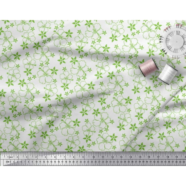 Soimoi Poly Georgette Fabric Artistic Floral Print Sewing Fabric Yard 42 Inch Wide