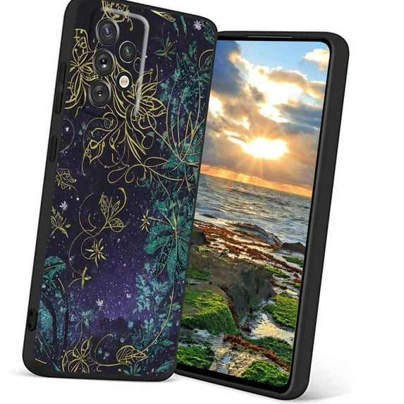 forest-floral-1 Phone Case, Degined for Samsung Galaxy A72 5G Case Men Women, Flexible Silicone Shockproof Case for Samsung Galaxy A72 5G