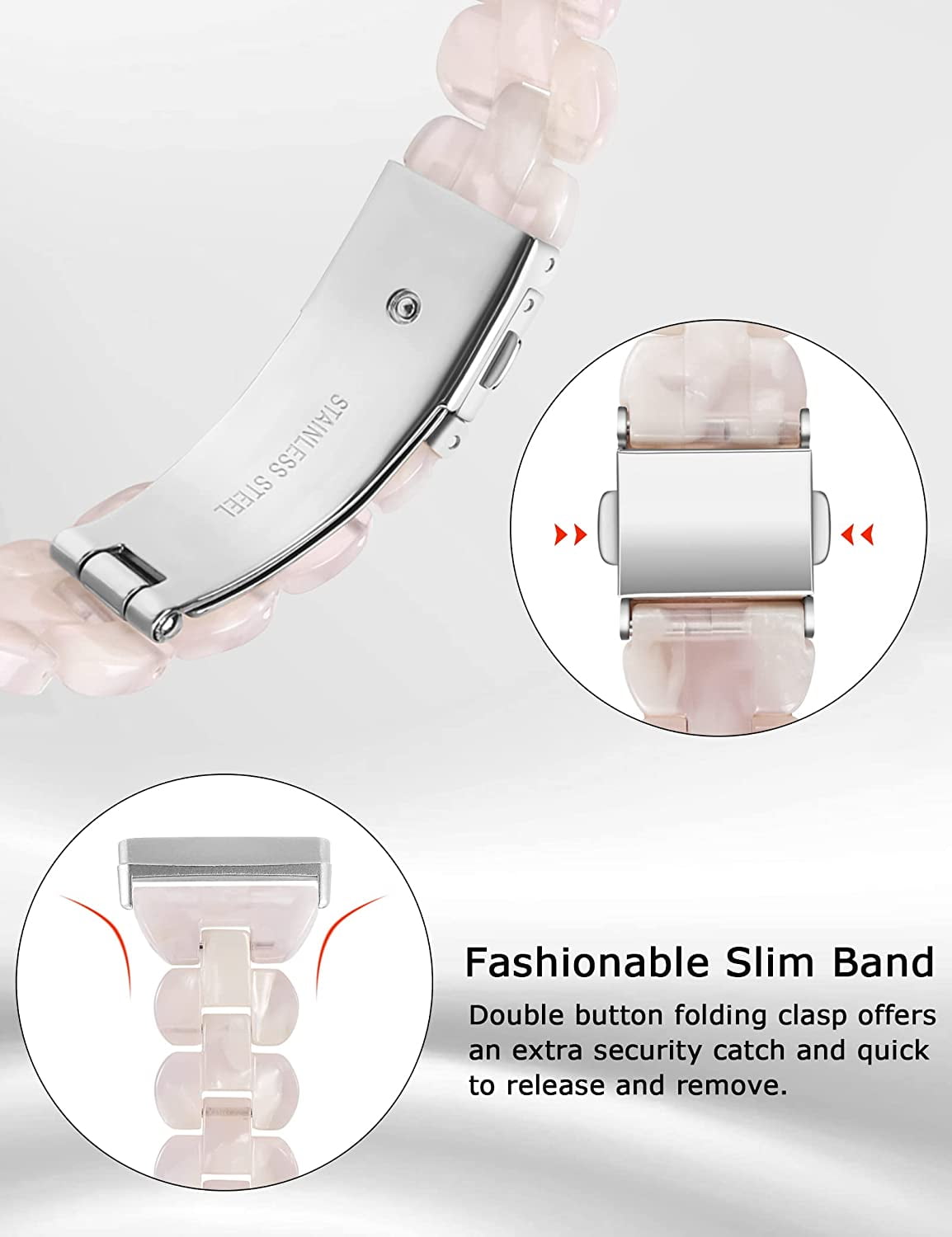 TOYOUTHS Slim Resin Bands Compatible with Fitbit Sense Bands Women, Lightweight Thin Sense Watch Bands for Fitbit Versa 3 Wristbands